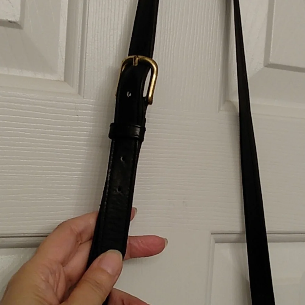 Coach Black Leather Top-Handle Crossbody with Gold Hardware